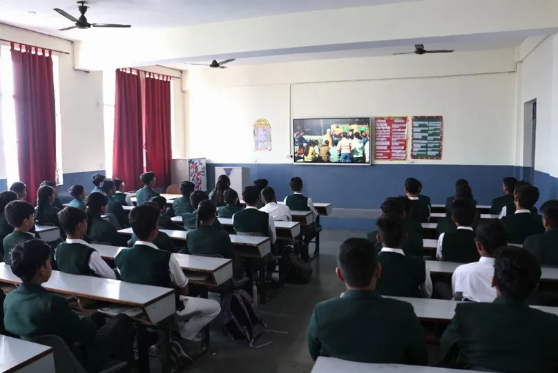 Grade 8th students of Delhi World School participated in Prime Minister's motivational talk