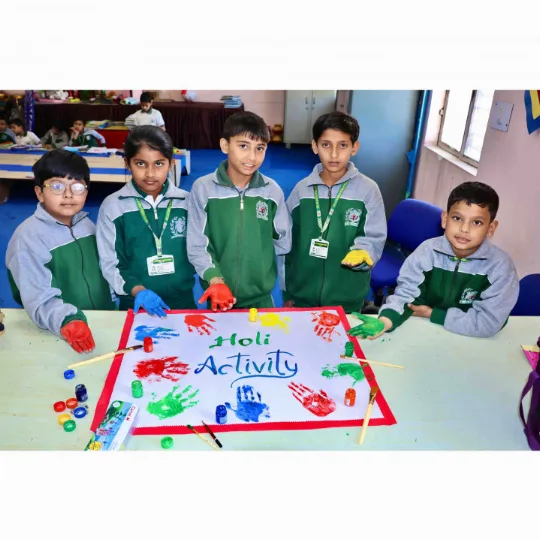 Delhi World School organized a colorful hand-printing activity for its grade 3 students